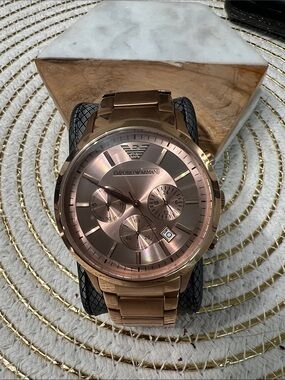 Emporio Armani Rose Gold-Tone Men's Chronograph Watch